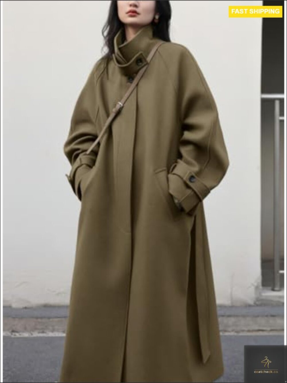Wool Pea Coat Long Sleeve Overcoat Business Work Office Classic Winter Coat - Picture 4 of 6